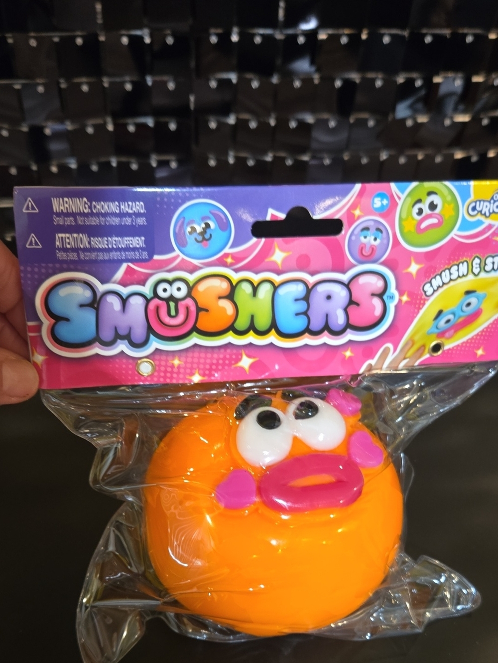 New Smushers Orange Squeeze Toy - Cute Face Stress Ball by Usher
